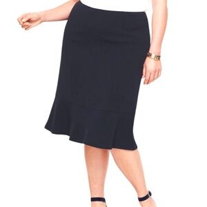 Talbots Fit and Flare Skirt Size 12 Black Office Career Business Lined Back zip